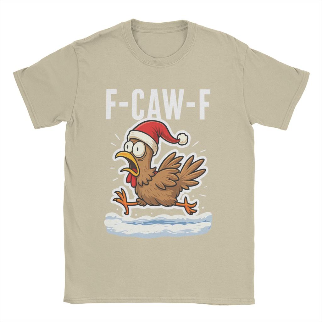 Awesome F Caw F Rooster Funny Bird Fcawf Chicken T-Shirt Men Crewneck Cotton T Shirts  Short Sleeve Tee Shirt Gift Idea Clothing