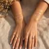 Adesivo Tatuaggio Rimovibile Colore Metallico Oro Argento per Donne Ragazze, Tatuaggi Temporanei Decorazione Viso Corpo Braccio, Decalcomania Finta Impermeabile Matrimonio