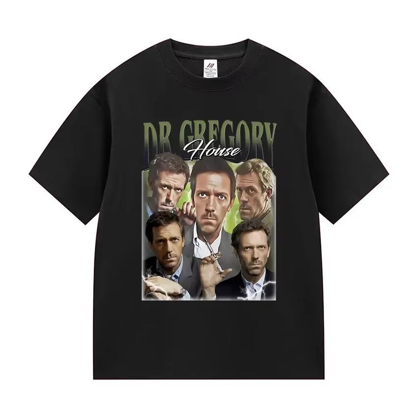 Doctor Gregory House Funny Face T-shirt for Women  Unisex  Vintage Summer Fashion Extra Large Size  Luxury Outdoor Sports Brand