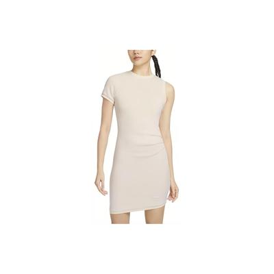 Sportswear Collection Solid Casual Crew Neck Fitted Short Sleeve Dress Women Dresses Sail FN2244-104