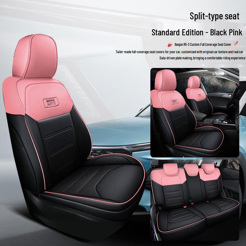 QQG Maßgefertigter Sportsitzbezug aus Leder für Baojun RS-3: Ganzjahres-Kissenpolster