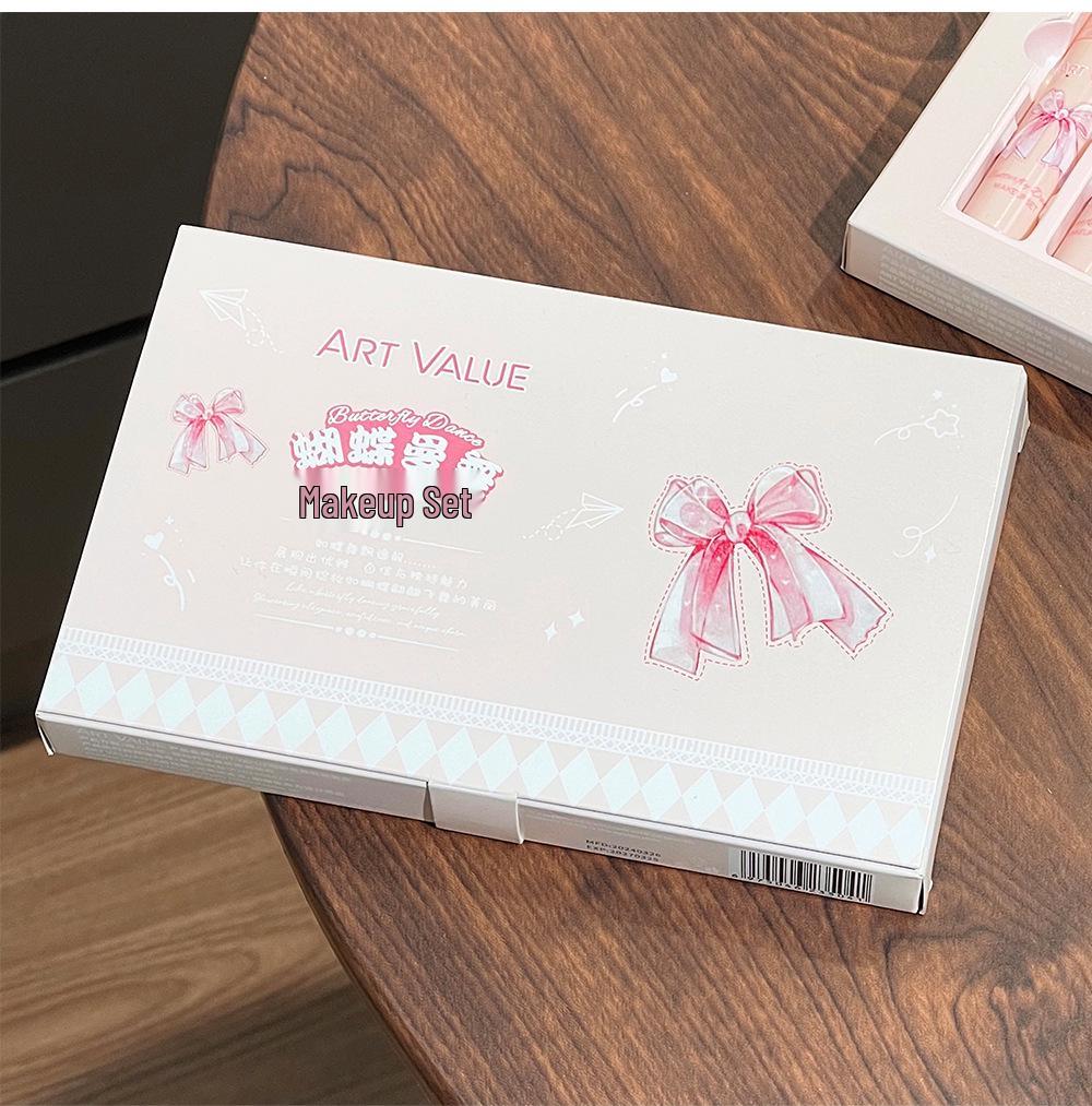 Butterfly Dance Color Box: Blush Necklace & Matte Lip Gloss Four-Piece Set