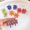 Vintage Metal Colorful Oil Dripping Flower Big Earrings For Women Sweet Simple Fashion Bohemia Trendy Jewelry Accessories Gifts