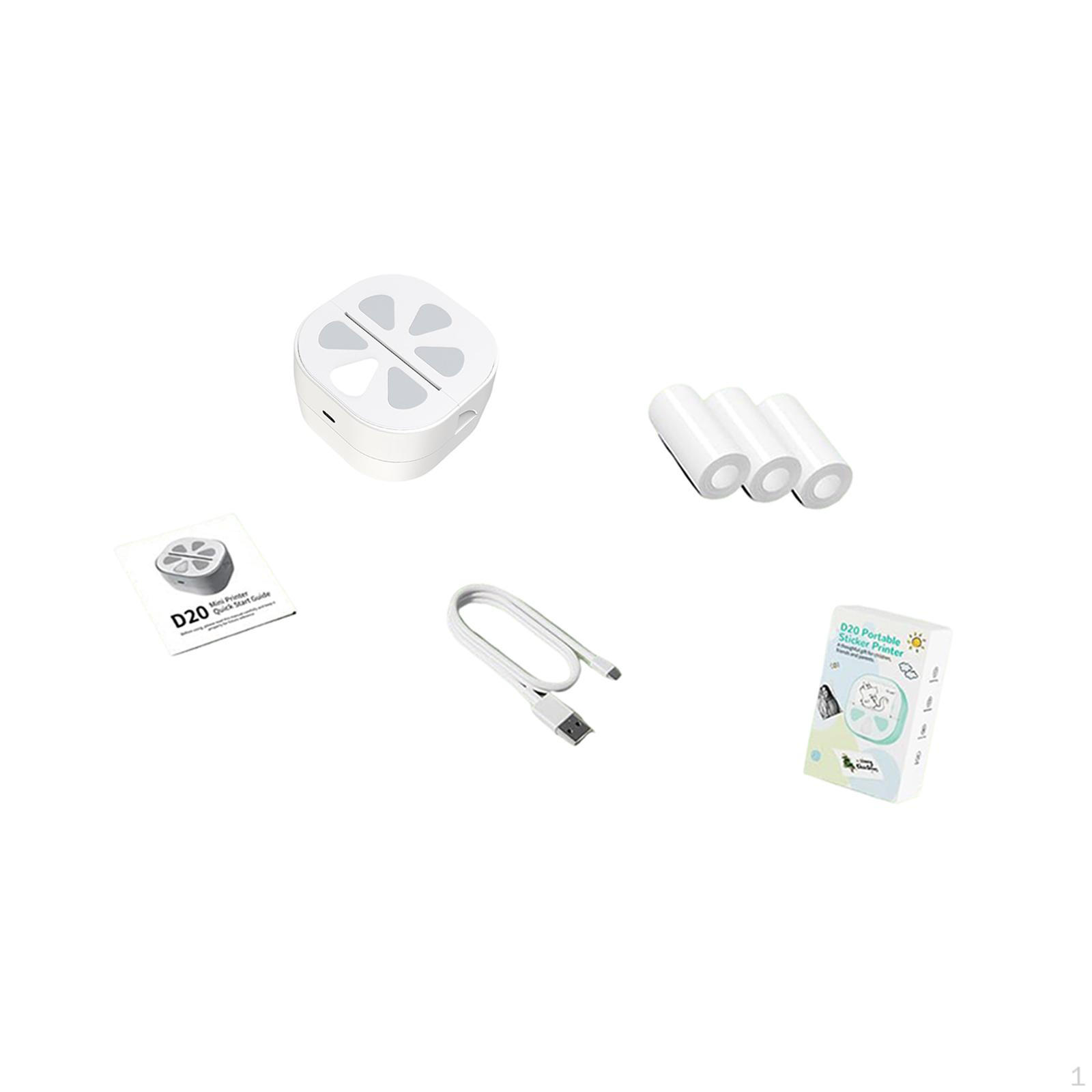 

Sticker Printer Photo Portable Maker for Journal Notes Memo белый