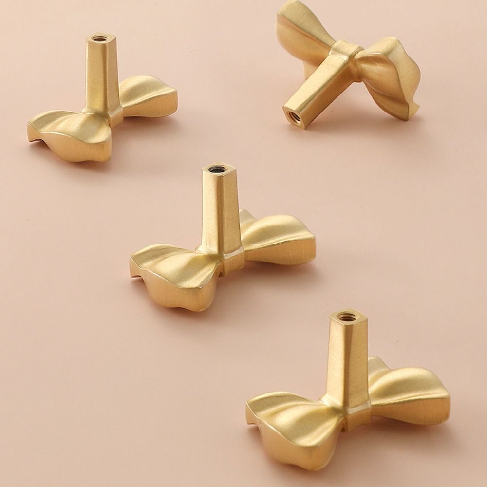 Retro Bow Tie Brass Handle Furniture Hardware Wardrobe Drawer Pulls Cabinet Door Knobs Furniture