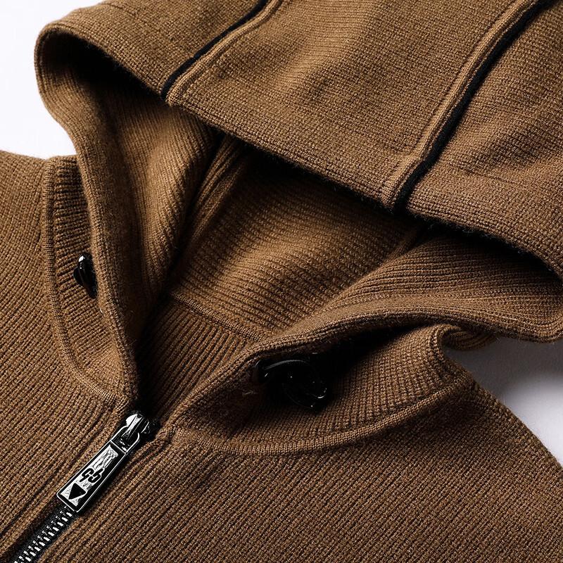 Hengyuanxiang Men's Hooded Knitted Cardigan Vest