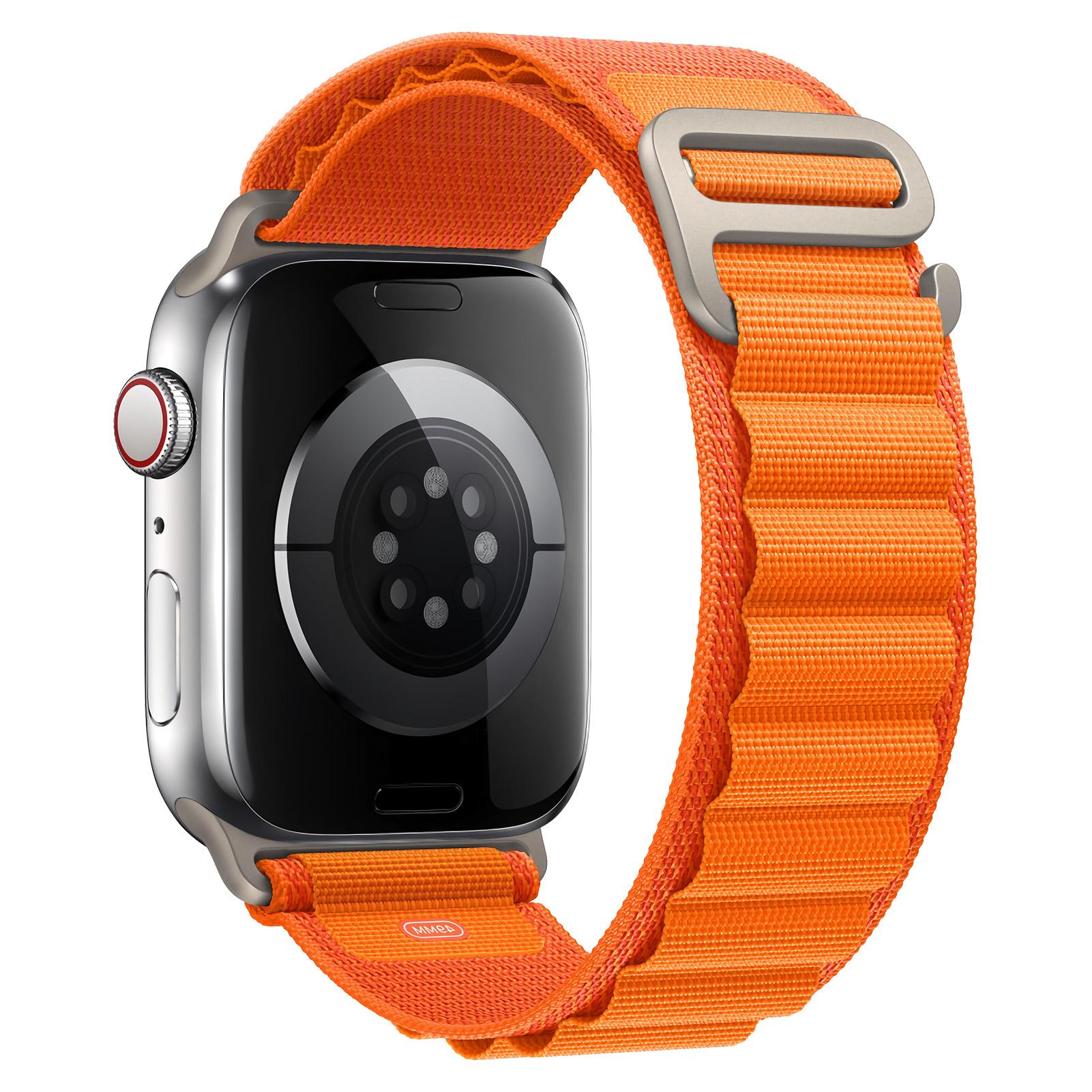 Cinturino ad anello per cinturino per apple watch 49mm 45mm 41mm 44mm 40mm cinturino in nylon cinturino cinturino iwatch serie 3 5 SE 6 7 8 Ultra 42mm 44mm 45mm 49mm arancione