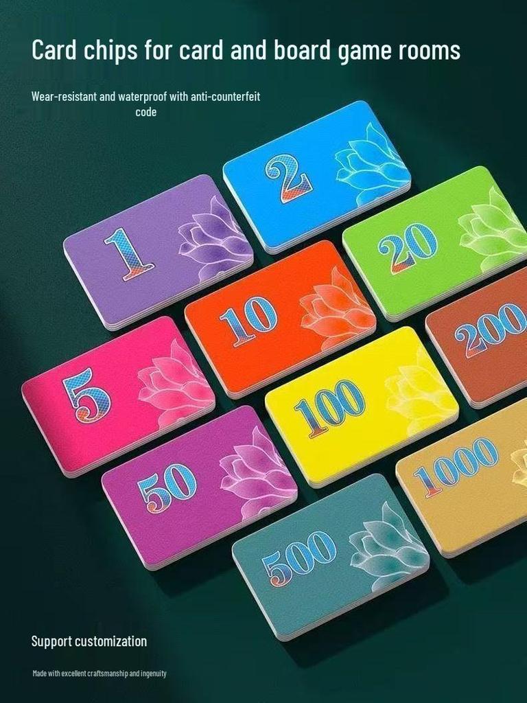 Waterproof Double-Sided Mahjong Room Tokens – Wear-Resistant Thickened Chips/Vouchers