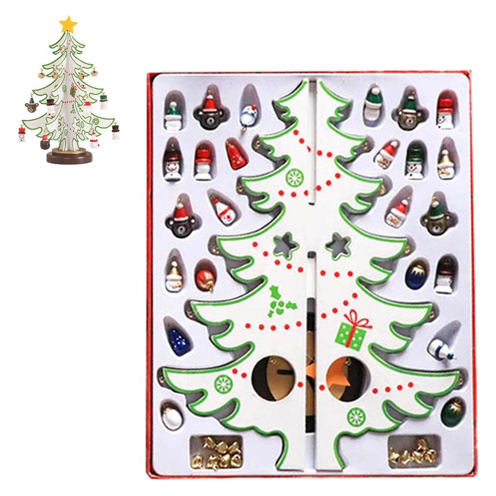 Wooden Christmas Tree Ornament DIY Assembly Kit - Large Holiday Set for Home Decor