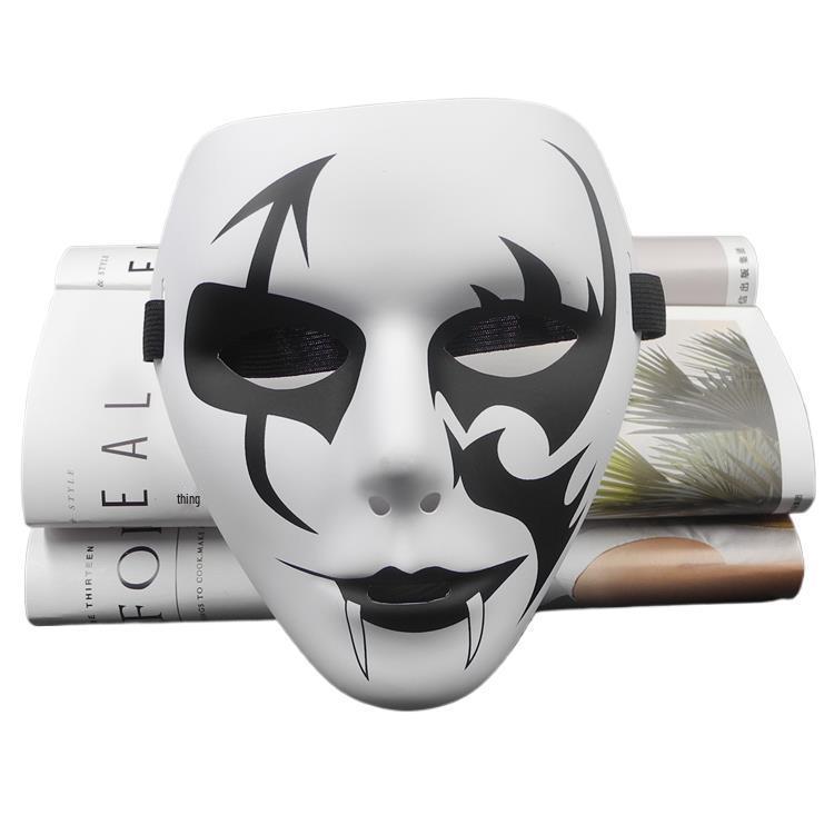 Hand-Painted Hip-Hop Masquerade Full-Face Mask for Street Dance - Unisex