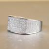 Huitan Geometric Bright Ring with Shiny Cubic Zirconia Exquisite Luxurious Finger Accessories Women Modern Wedding Party Jewelry