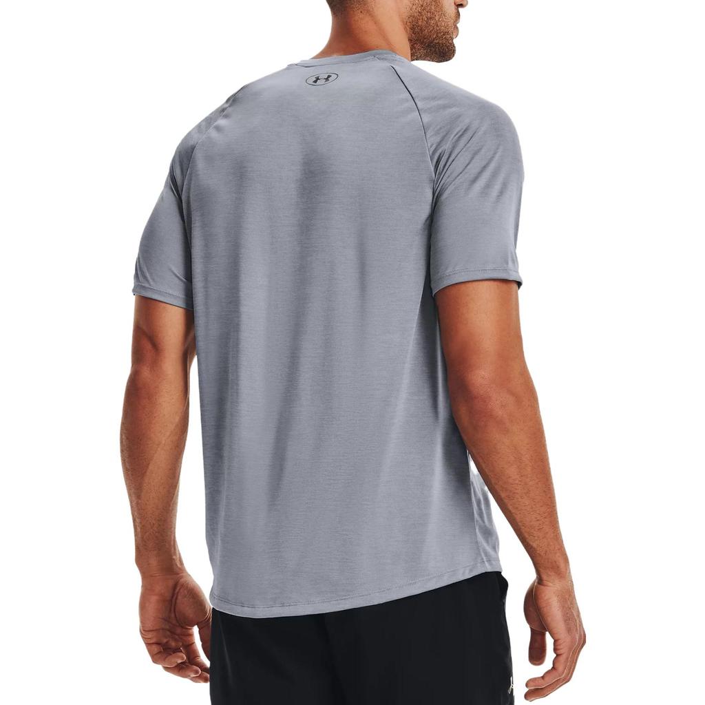 Under Armour Solid Color Brand Logo Crew Neck Short Sleeve T-Shirt Men Tops Gray 1328190-035