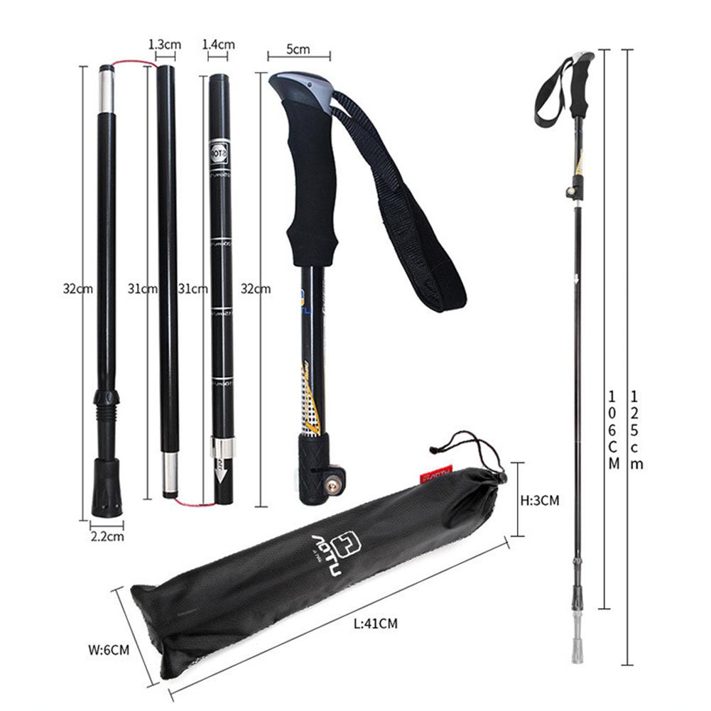 Telescopic Alpenstock Walking Hiking Stick Ultralight Adjustable Aluminum Alloy Camping Trekking Pole