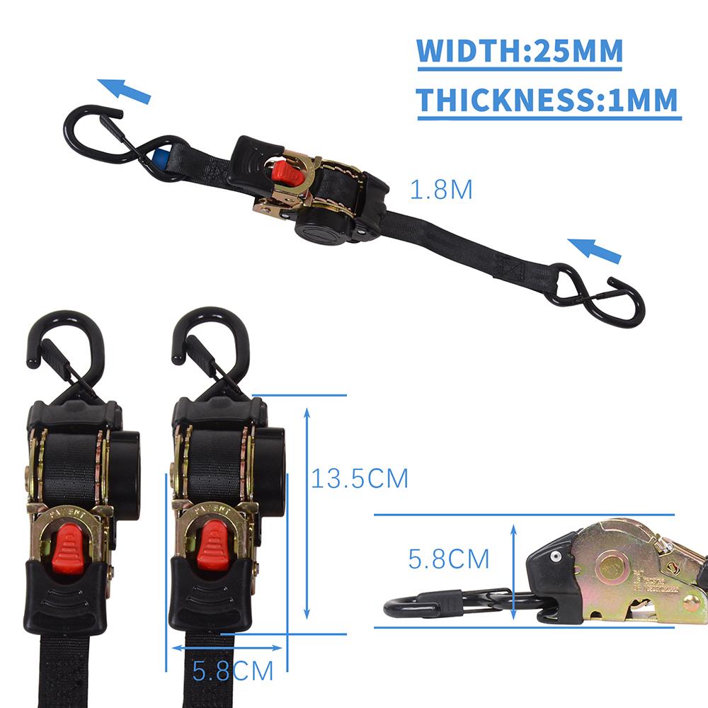 Einziehbare Gurte für Spanngurte Einziehbare Gurte für Motorräder Ratsche Spanngurt für Ladung Gepäckgurt Spanngurt