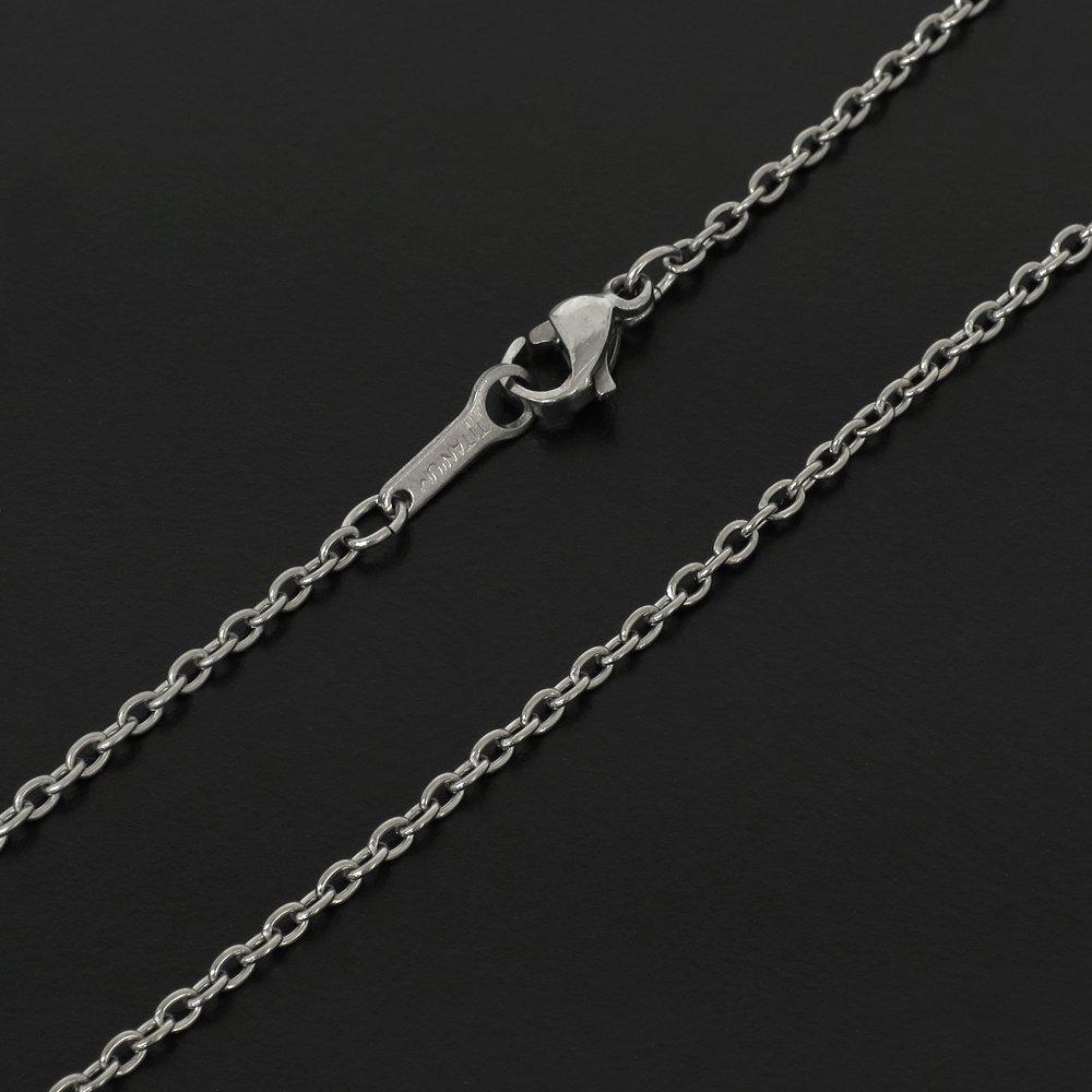 [Shinjuku Gin No Kura] Titanium Azuki Chain, Approx. 1.9mm Wide, 40-60cm (50cm) Long, Men's and Women's Simple Chain Necklace, Chain Only
