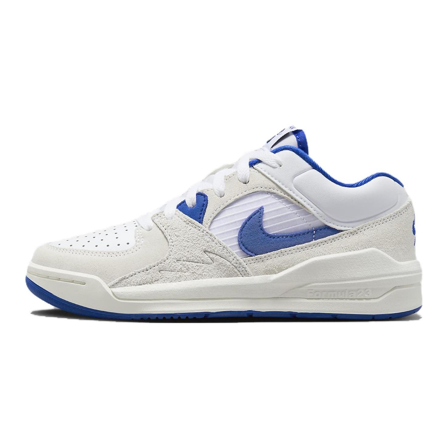 

New Jordan Stadium 90 Cushioning, Wear Resistant Low Top Children s Basketball Shoes White Blue Teenagers DX4399-104 36