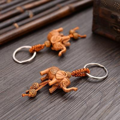 Creative 3D Elephant Keychain Pendant Resin Animal Charm Bag Hanging Decoration Accessory For Keys Bags Gifts