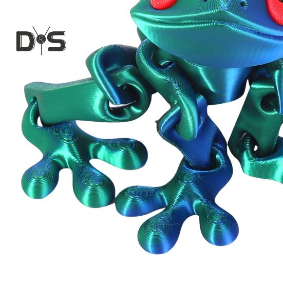 3D Printed Magnetic Frog Articulated Frog with Movable Joints Flexible Animal Stress Relief Toy for Home Office Refrigerators Desk Decoration
