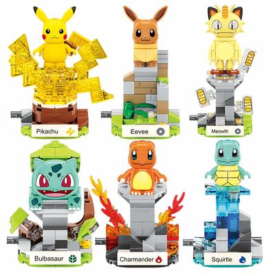 Pokemon Mini Pikachu Grijper Bouwstenen Charizard Pikachu Squirtle Bulbasaur Assemblagemodel Educatief Kinderspeelgoed Voor Cadeau