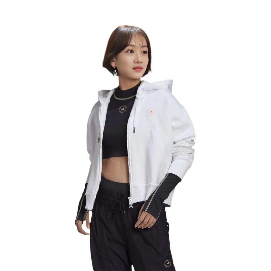 Adidas Loose Fit Hooded Jacket Women Jacket White GL4146
