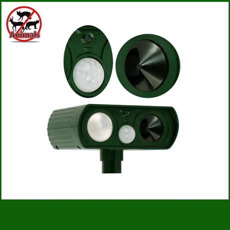 

Водонепроницаемый ультразвуковой отпугиватель животных и птиц на солнечной батарее с инфракрасным датчиком Green