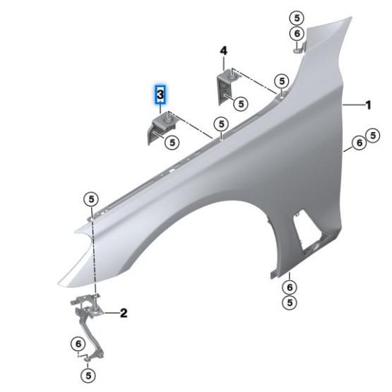 BMW 6 Series G32 GT Fender Bracket (P/N 41007481065, 41007481066)