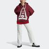 Adidas Оригинальный трилистник с буквенным принтом и логотипом, спортивная свободная толстовка с капюшоном, женская толстовка бордового цвета IC5236