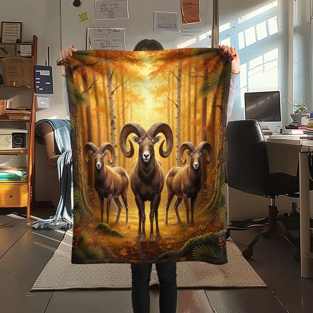 

1PC Wild animals Print Flannel Blanket, High quality Comfortable for All Seasons, Home Decor, Warmth and Comfort 80cm x 120cm