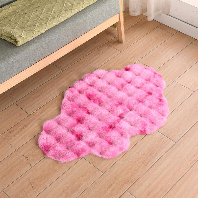Cloud Carpet: Cute Girly Bubble Fleece Rug for Bedroom & Living Room - Machine Washable