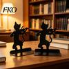 Metal Bookend 1 Pair Cat Book Ends, Cute Bookends for Shelves, Decorative Heavy Duty Support Stopper Home Office Desk Bookshelf Decor