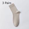 3 Paar Baumwolle Frühling Reine Baumwolle Herrensocken, Mittlere Baumwollsocken, Business Anti-Geruch, Schweißabsorbierend, Antibakteriell, Einfarbig Lange Socken