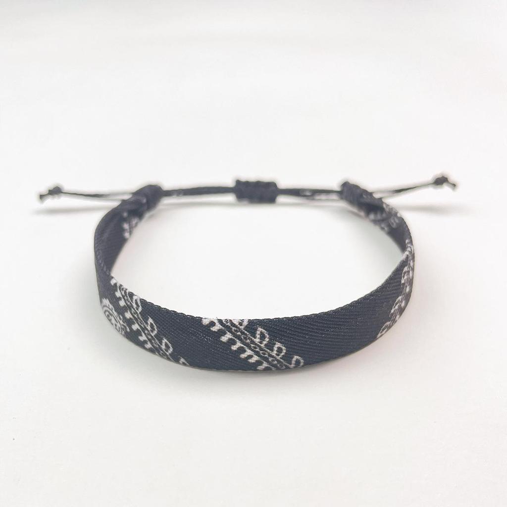 Arabic Geometric Ribbon Bracelet: Hand-Woven, Adjustable Ethnic Style