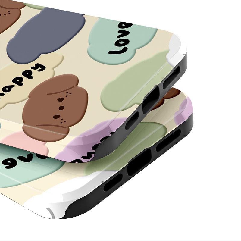Sublimation Coated Glossy Phone Case Hard Plastic +TPU Soft TPU Shell Cute Lovely Puppies Patterned Full Protective Back Cover for iPhone Samsung