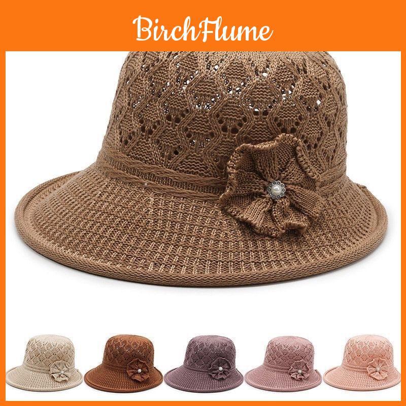 Sun Protection Hat For Women With Embroidered Flower Pattern Outdoor Summer Foldable Breathable Polyester
