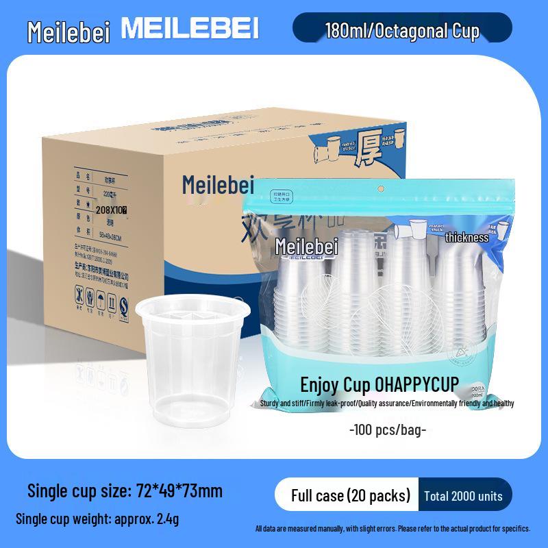 Disposable Thick Plastic Cups for Home & Events - 100 Clear Beverage Cups