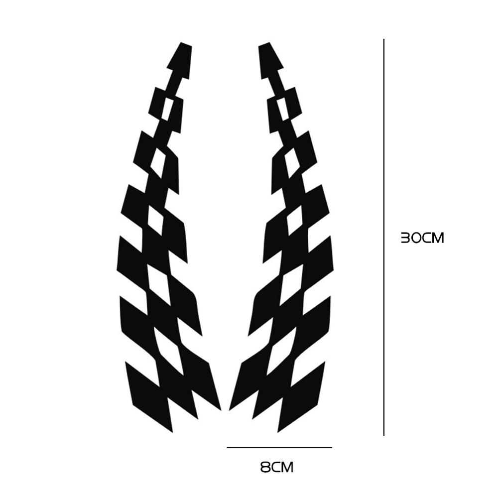 2PCS Universal Racing Stickers Vehicle Car Decals Wheel Eyebrow Checkered Flags Safety Reflector Vinyl Stickers Prevention Decor