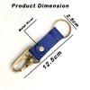 RSINC Full Grain Handmade Leather Keychain | Metal Fittings | Brass Finish Blue B0DSW7LMG3