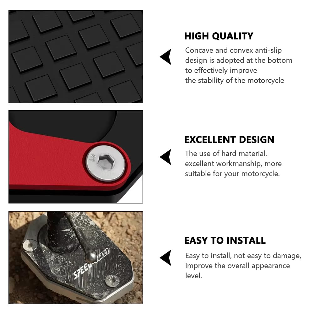 For Scrambler 400X Speed 400 Scrambler 400X Speed400 2024 Bike Accessories Kickstand Foot Stand Extension Pad (Red, Speed 400)