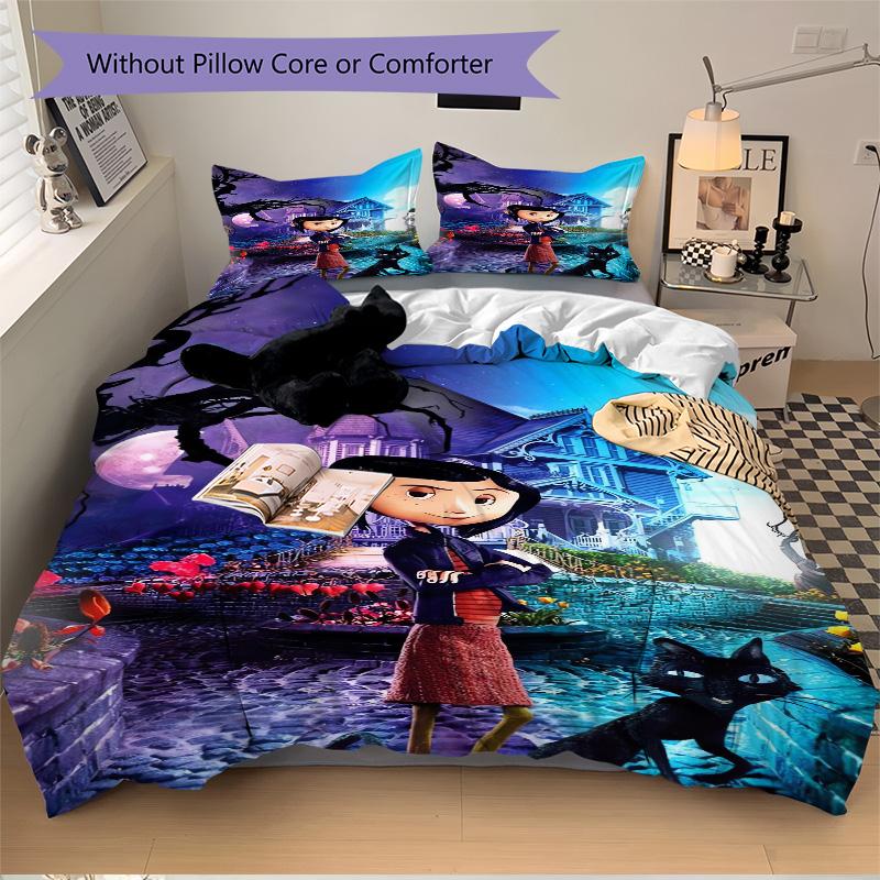 Spooky Night Adventure Print 3Pcs Bedding Setduvet Cover With 2 Bedropillowcase Home Birthday Gift