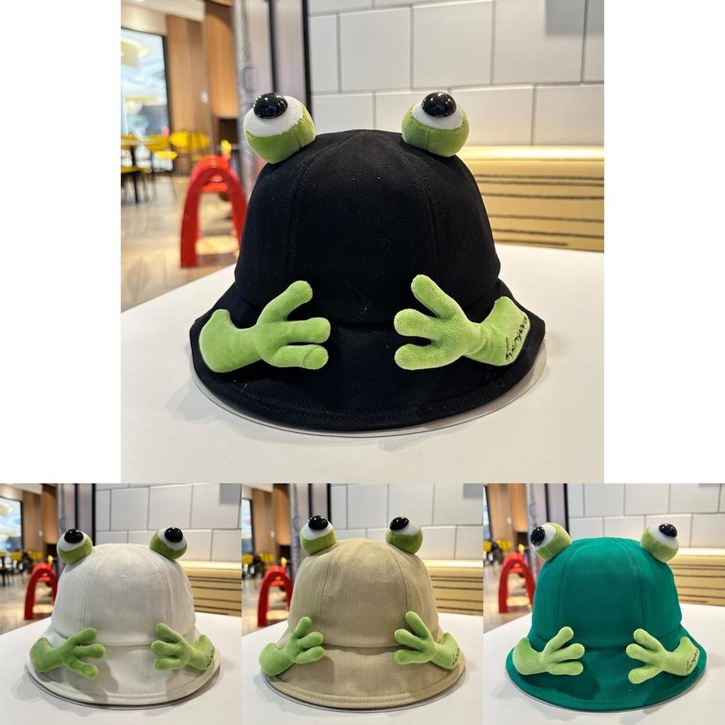 Cute Frog Fisherman Hat For Women Spring Summer Cartoon Parent-child Sunscreen Bucket Hat