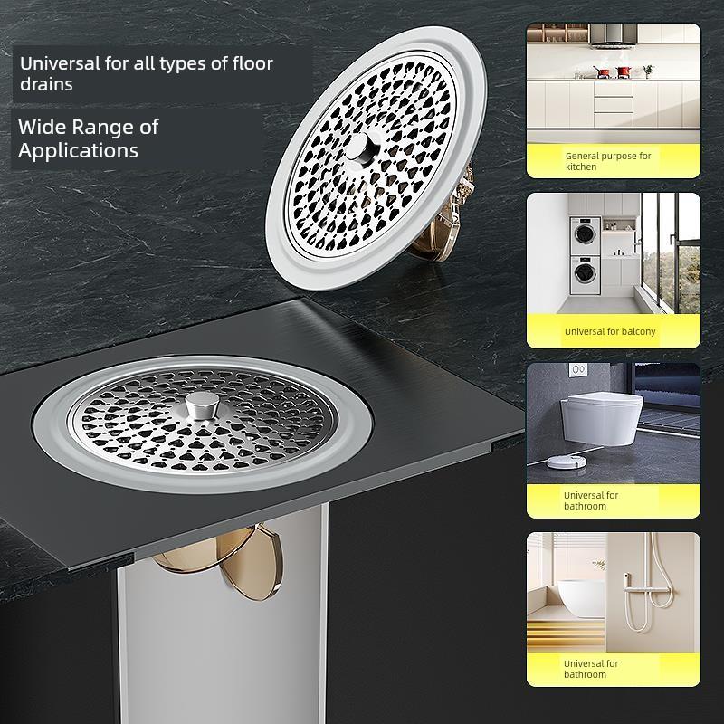 Anti-Odor Floor Drain Core, Universal for Bathrooms, Insect-Proof Hair Filter, Anti-Odor Device for Drain Pipes, Sealing Cover