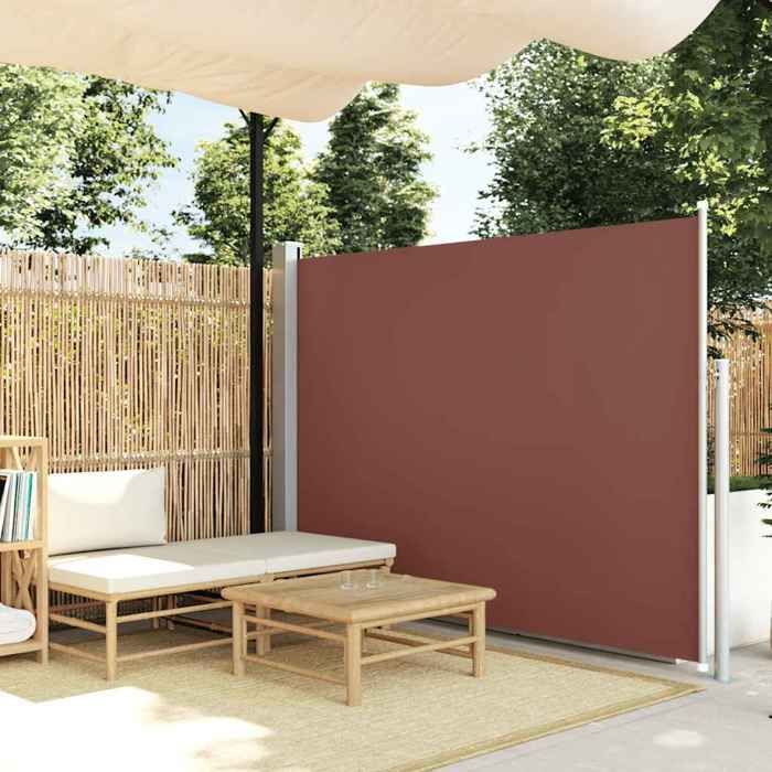 VidaXL Retractable Side Awning 160x500 Cm Brown Garden Privacy Screen Awning 45465