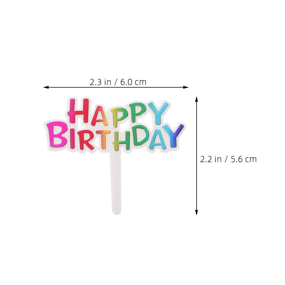 100pcs Colorful Happy Birthday Cake Toppers for Birthday Cake Decorations Plastic Cake Decorations for Birthday Celebrations