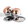 Stainless Steel Copper Bottom Belly Shape 2 Pc Tope/Cookware/Pot Set with Lid 1.1 liter, 1.4 liter (Silver)