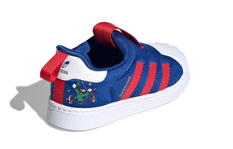 Disney x Adidas Originals SUPERSTAR 360 Slip Resistant Abrasion Resistant Low top Toddler Shoes Blue Infant And Toddler FW1990