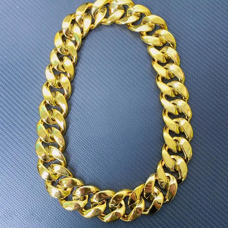 2 Pezzi Collana a Catena Dorata Stile Hip Hop Gioielli da Collo Catene da Rapper Materiale CCB Regalo Perfetto per Uomini e Donne