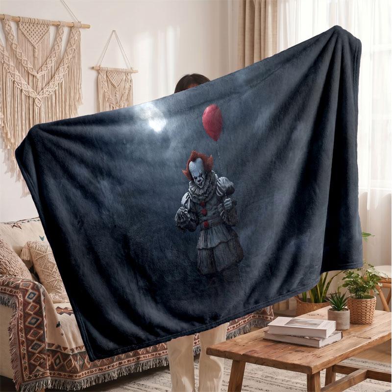 Warm Flannel BlanketIT Pennywise Soft Cozy Throw Blanket for Bedroom Couch