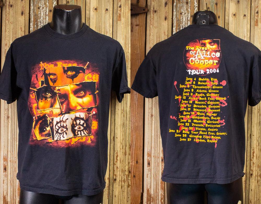 Vintage Alice Cooper The Eyes of Alice Cooper Concert T Shirt 2004 Black XXXXL