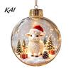 Decorative Hanging Balls Glowing Christmas Story Ornament, Light?Up Mini Holiday Scene Ball with Warm Living Room Ornaments LED Light, Clear Plastic