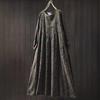 Long Dress Women Cotton Large Size Loose Summer Retro Stitching Embroidered Dress Knee-length Thin Large Swing Dress